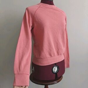 H&M Divided Womens Sweater Crew Neck Basic Salmon Pink Cotton Blend XS Pull Over
